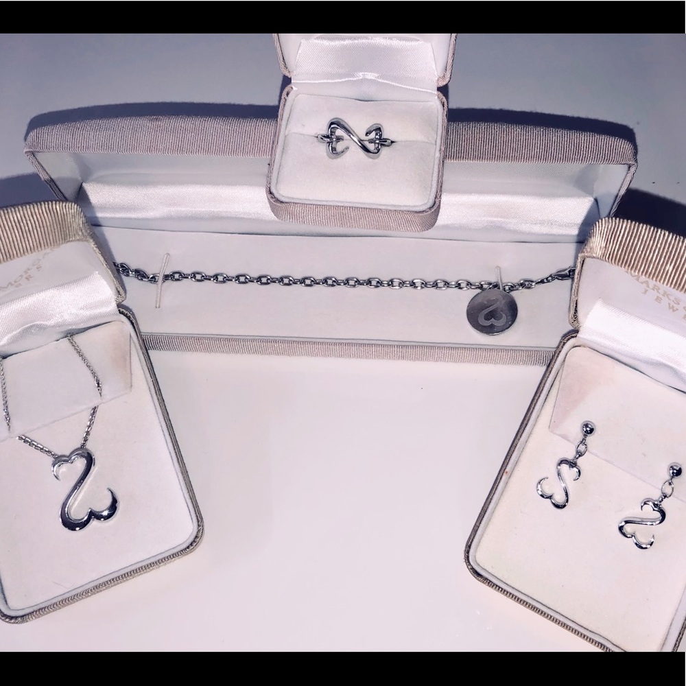 4 Pc Sterling Silver Jane Seymour Open Hearts Set